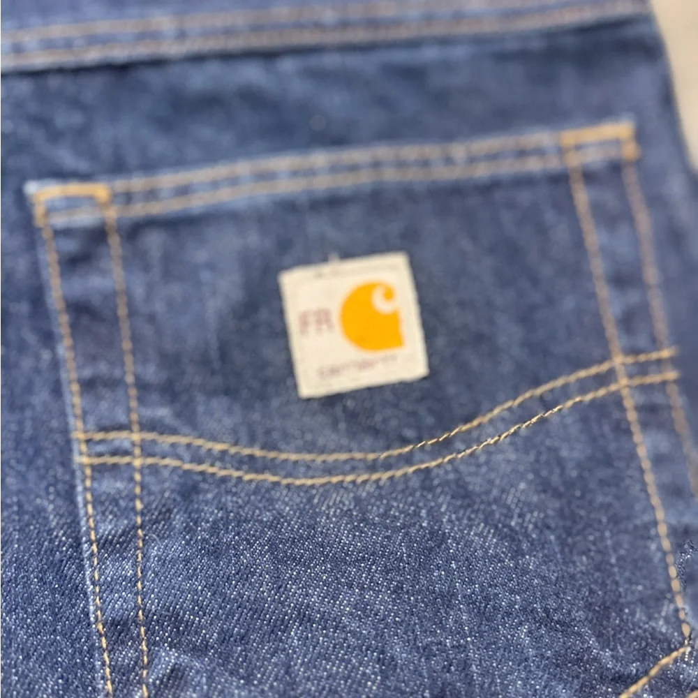 Carhartt FR Jeans Mens 40x32 (fit 38x32) blue heavy durable Straight cotton work